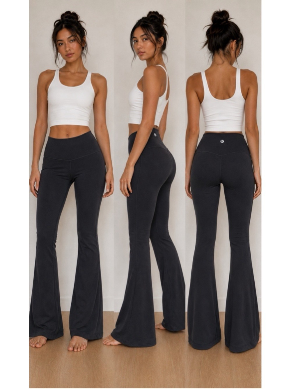 Lululemon Align High-Rise Ribbed Mini-Flare Leggings Dark Gray Size 0 32”